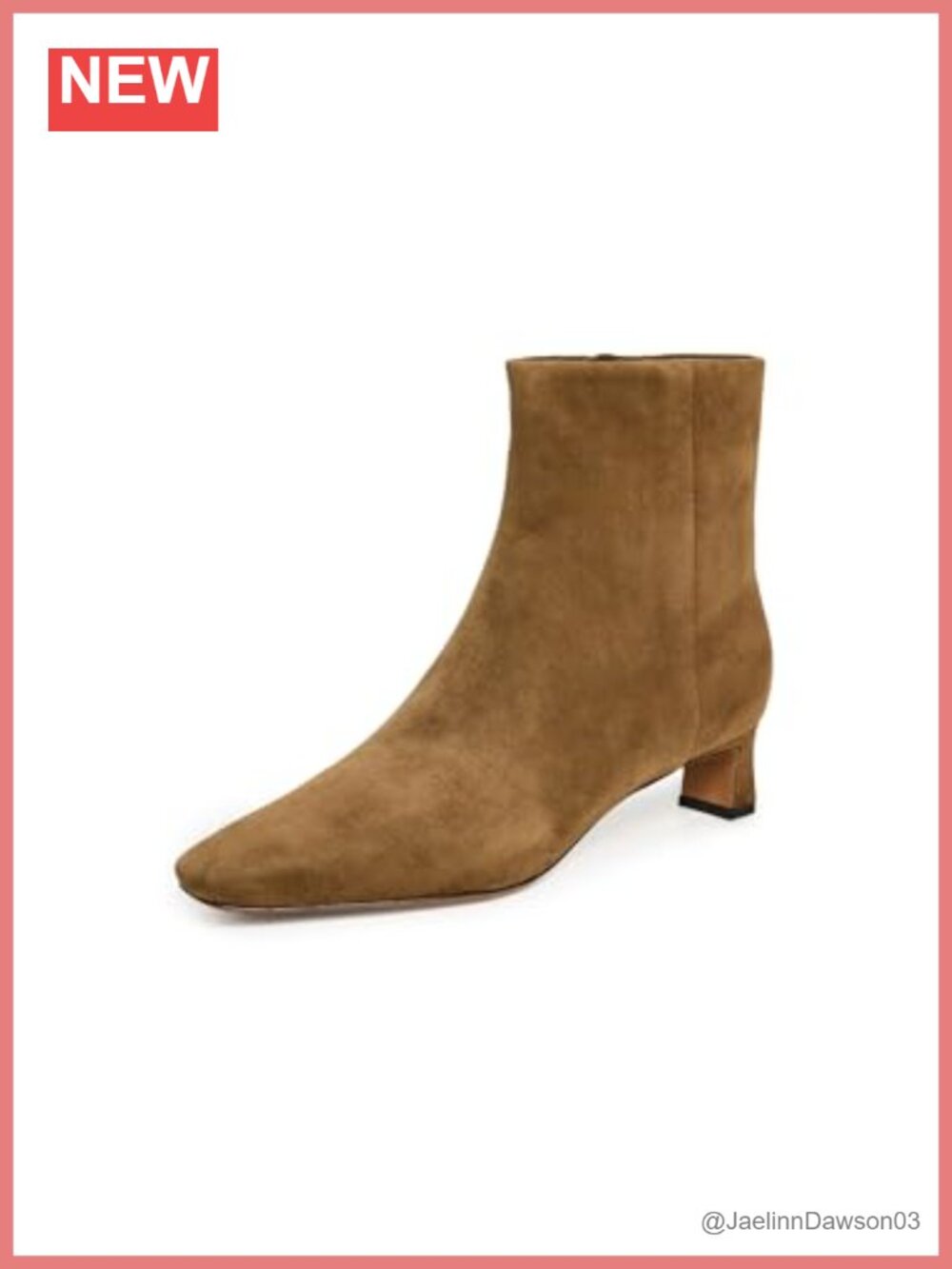 Vince Harlan Suede Ankle Booties Square Toe Zip